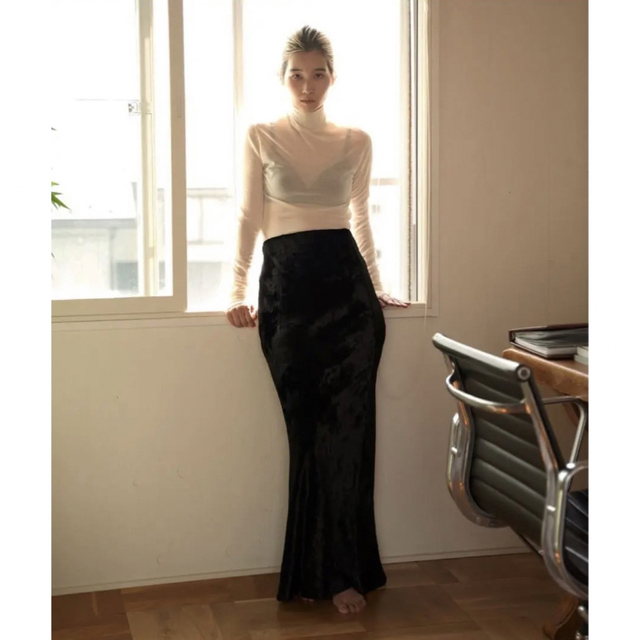 enof velvet long skirt ブラック Sサイズ