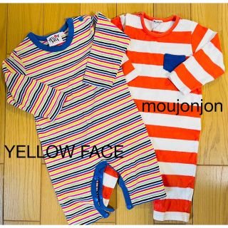 ムージョンジョン(mou jon jon)のyellow face moujonjon ベビー 長袖 ロンパース 80 (ロンパース)