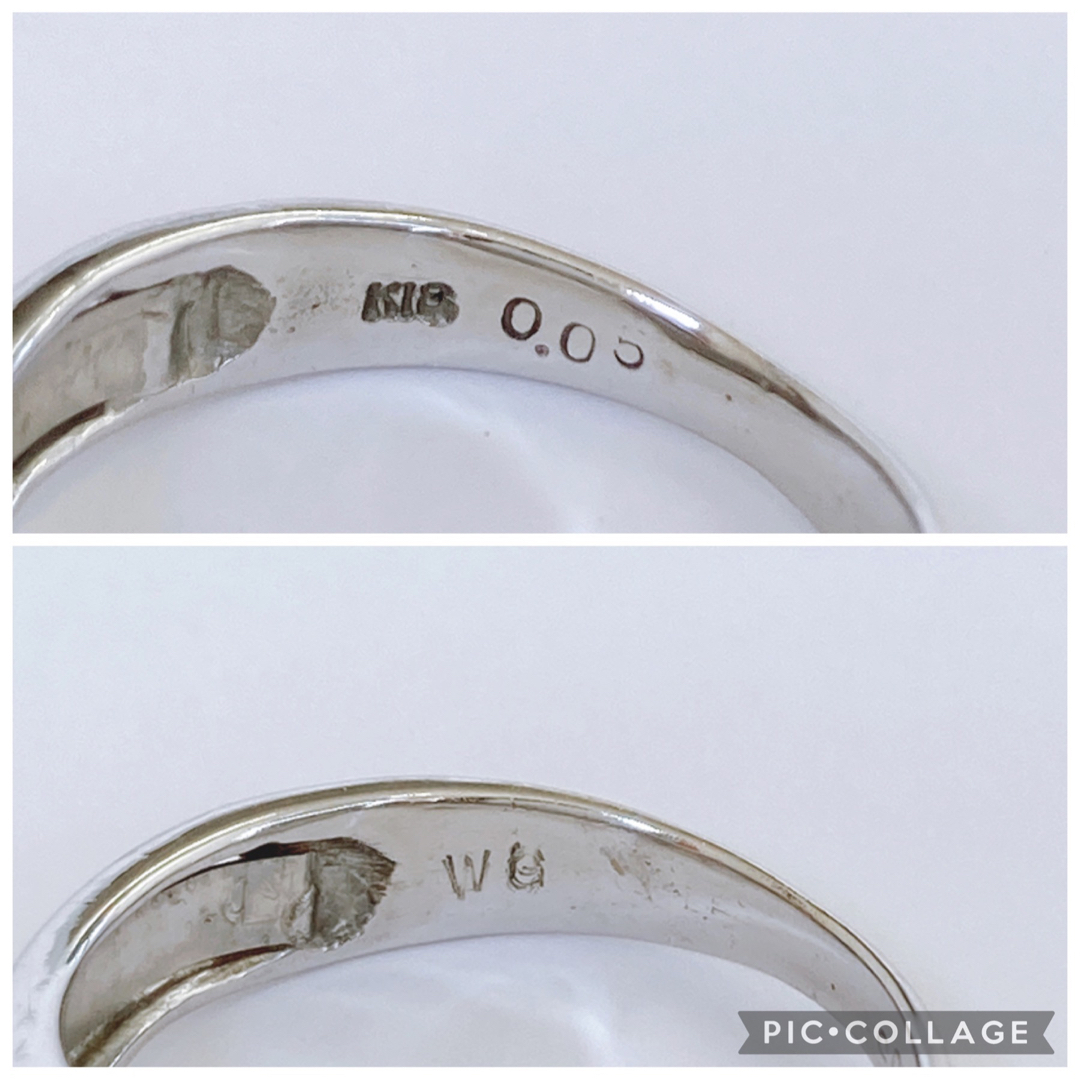 ★WAKO 和光 K18WG 天然ダイヤモンド 0.05ct リング 7号 レディースのアクセサリー(リング(指輪))の商品写真
