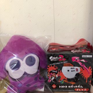 新品、未開封、未使用。 スプラトゥーン2 トコトコロボットボム、クッションセット(ゲームキャラクター)