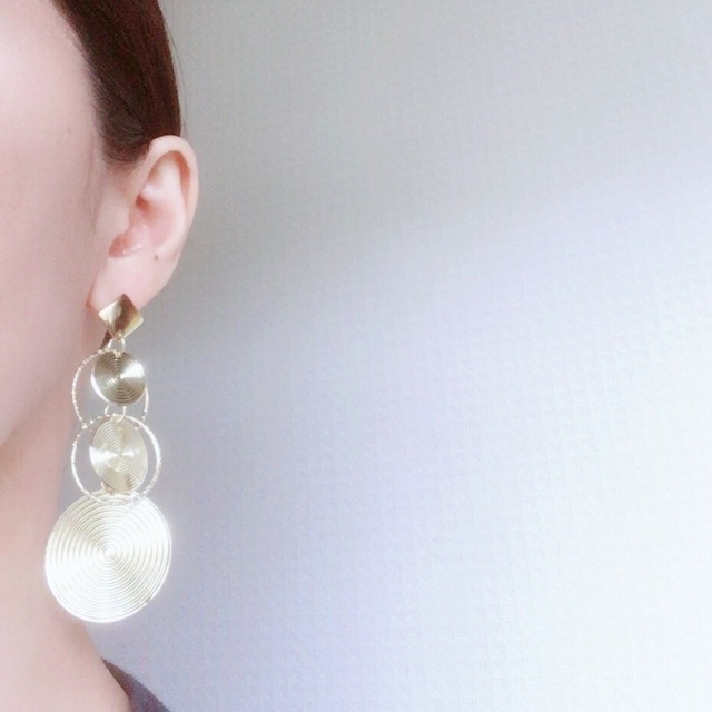 シェル調しずくNo.1429 ハンドメイドピアス handmade pierce