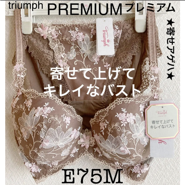 Triumph(トリンプ)の【新品タグ付】トリンプ・プレミアム★寄せアゲハ★E75M（定価¥11,110） レディースの下着/アンダーウェア(ブラ&ショーツセット)の商品写真