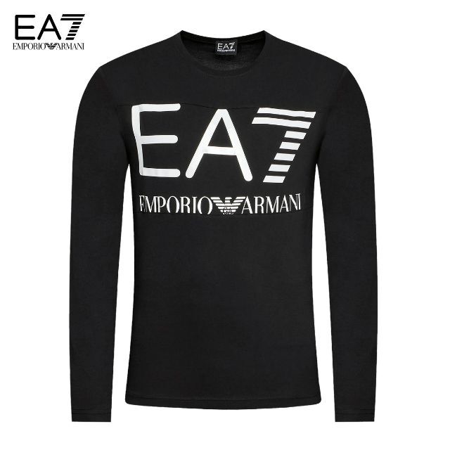 EMPORIO ARMANI EA7(エンポリオアルマーニイーエーセブン)の44 EMPORIO ARMANI EA7 ブラック 長袖Tシャツ size M メンズのトップス(Tシャツ/カットソー(七分/長袖))の商品写真