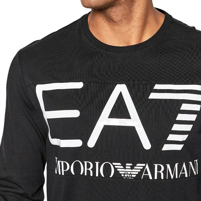 EMPORIO ARMANI EA7(エンポリオアルマーニイーエーセブン)の44 EMPORIO ARMANI EA7 ブラック 長袖Tシャツ size M メンズのトップス(Tシャツ/カットソー(七分/長袖))の商品写真