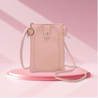 スマホポシェット　ショルダー　コサッシュ スマホケース iphone　 ピンク(ショルダーバッグ)