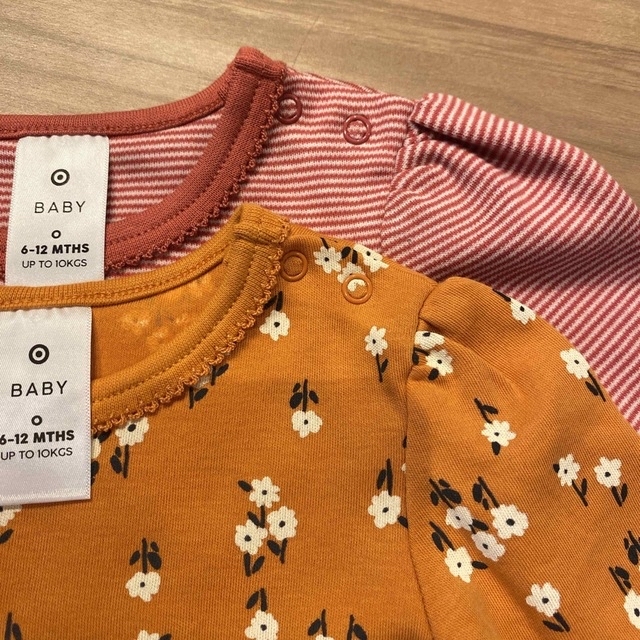 PETIT BATEAU(プチバトー)の4枚セット　75〜80cm 英国メーカー　上質コットン　長袖ロンパース　女の子 キッズ/ベビー/マタニティのベビー服(~85cm)(ロンパース)の商品写真