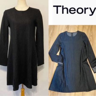 セオリー(theory)のTheory セオリー　ストライプ　ワンピース ウール  0(ひざ丈ワンピース)