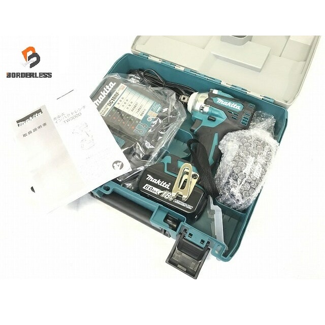 ☆未使用品☆ makita マキタ 18V 充電式インパクトレンチ TW300DRGX 青/ブルー バッテリー2個(18V 6.0Ah) 充電器 ケース付 62841