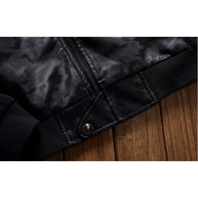 匿名配送 バイク ジャケット アウター ジャンパー ミリタリー ブラック L メンズのジャケット/アウター(ライダースジャケット)の商品写真