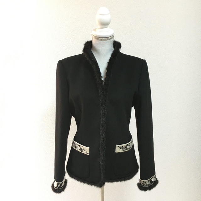美品 LEONARD レオナール カシミヤ100% ファー コート ジャケット