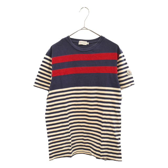 MONCLER(モンクレール)のMONCLER モンクレール MAGLIA GIROCOLLO 210918022900 パネルボーダー半袖Tシャツ カットソー ネイビー/レッド/ホワイト メンズのトップス(Tシャツ/カットソー(半袖/袖なし))の商品写真