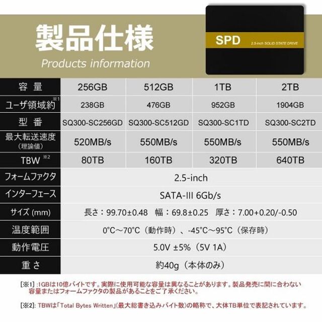 【SSD 512GB】SPD SQ300-SC512GD 6