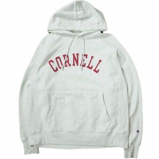 チャンピオン(Champion)のChampion チャンピオン REVERSE WEAVE CORNELL Hooded Sweatshirt 青タグ 復刻 リバースウィーブ スウェットプルオーバーパーカー L グレー 裏起毛 カレッジ コーネル大学 トップス【中古】【Champion】(パーカー)