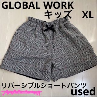 グローバルワーク(GLOBAL WORK)の110 120 130 キュロット ショートパンツ チェック柄　リバーシブル　黒(パンツ/スパッツ)