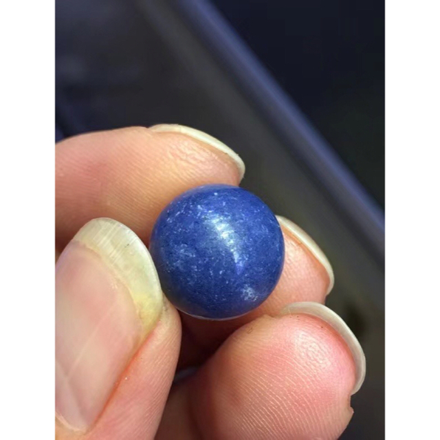 天然】ブルールチル デュモルチエライト 丸玉 12.8mm - 各種パーツ