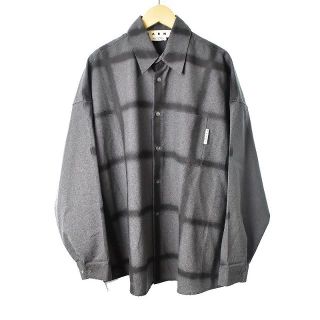 マルニ(Marni)のMARNI 21SS トロピカルウールシャツ 長袖 チェック 44 グレー(シャツ)