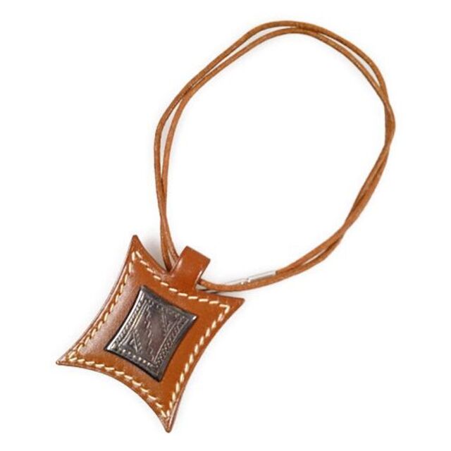 29516/ HERMES トゥアレグ レザー チョーカー ネックレス 刻印□G 『3