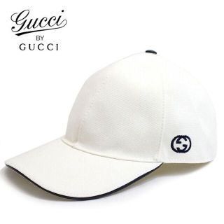 グッチ(Gucci)の4 GUCCI ホワイト インターロッキングG柄 キャップ size L(キャップ)