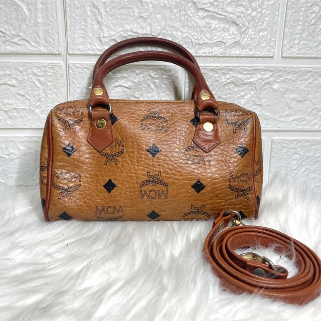 完売】 MCM レザー ハンドバッグ 2way オレンジ espaciomalvon.com.ar