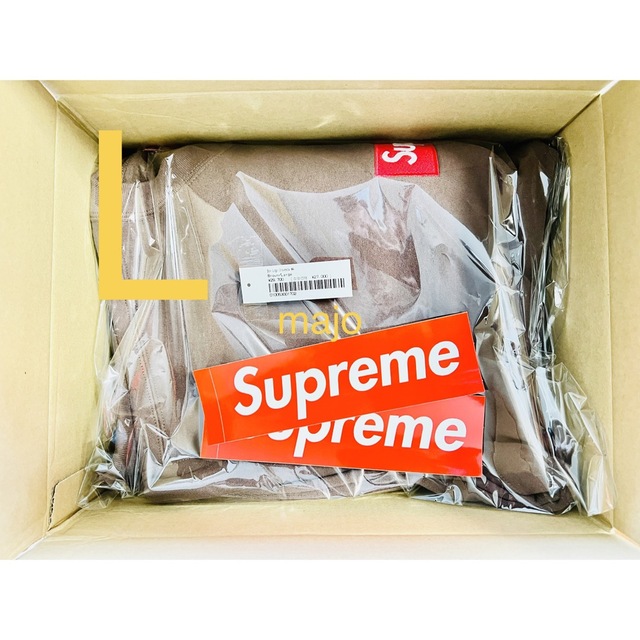 Supreme Box Logo Crewneck Brown L ブラウントップス