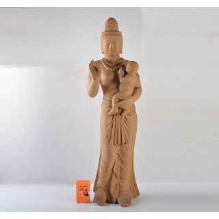 仏教美術　樹脂製　慈母観音菩薩像　仏像　置物　約4.3㎏　C R5241C(彫刻/オブジェ)