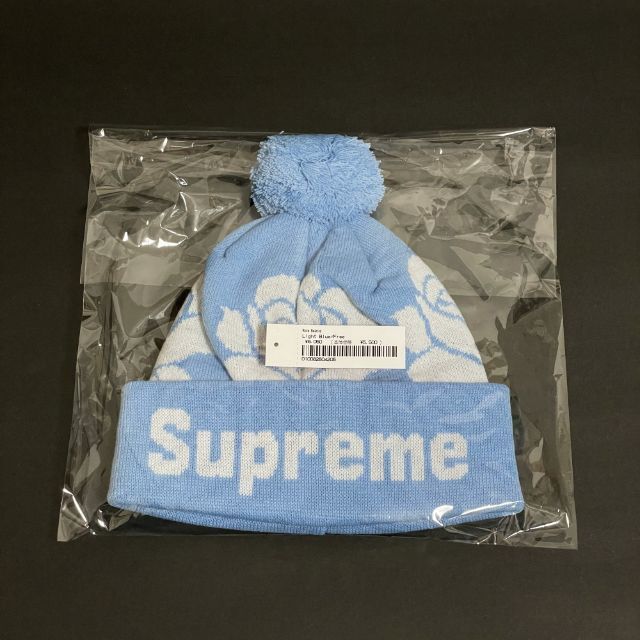 Supreme Rose Beanie ローズ ビーニー ニット帽 ライトブルー