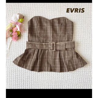 エヴリス(EVRIS)のエヴリス　チューブトップ　チェック　ベアトップ(ベアトップ/チューブトップ)