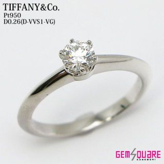 ティファニー(Tiffany & Co.)のティファニー Pt950 ダイヤ リング D-VVS1-VG 6号 鑑定書付(リング(指輪))