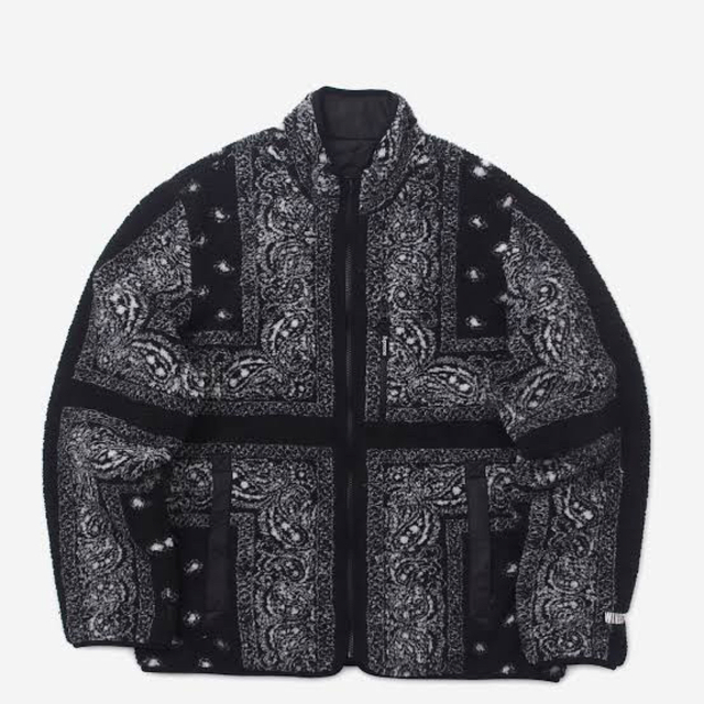 19FW Supreme Bandana Fleece Jacket 黒 S