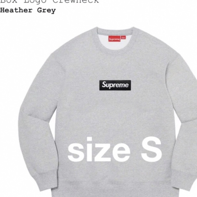 supreme Box Logo crewneck Heather Grey Sスウェット