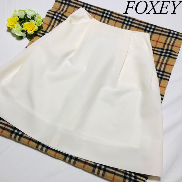 FOXEY NEW YORK♡イリプスフレアースカート♡大人気ホワイトロング丈