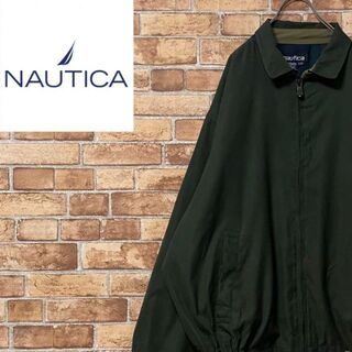 ノーティカ(NAUTICA)のノーティカ　スウィングトップジャケット　グリーン　刺繍ロゴ　ビッグシルエットL.(ブルゾン)