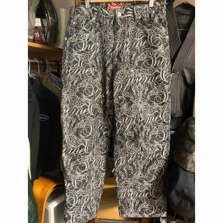 Supreme - Supreme Script Jacquard Denim black Sサイズの通販 by