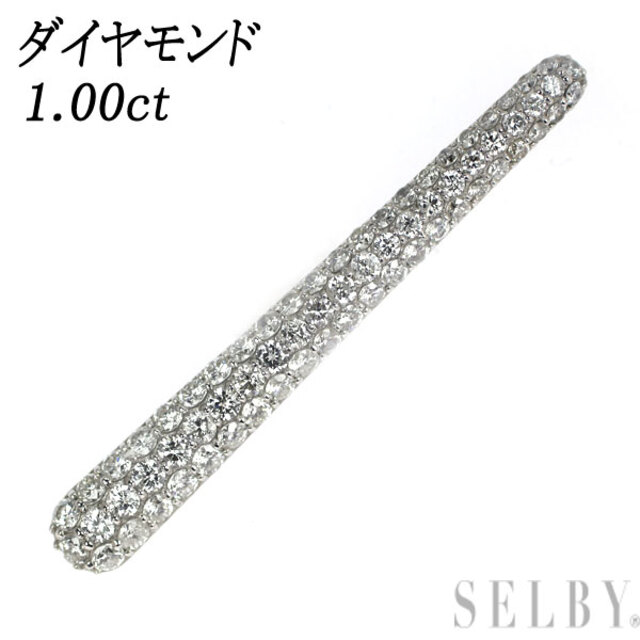 アクセサリーK18WG ダイヤモンド ペンダントトップ 1.00ct パヴェ