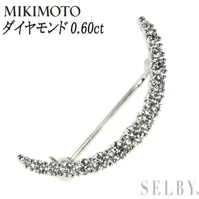 MIKIMOTO - ミキモト K18WG ダイヤモンド ブローチ 0.60ct