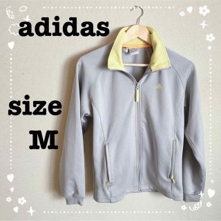 アディダス(adidas)のadidas アディダス　ジャージ　上着　グレー×イエロー　Mサイズ　レディース(トレーナー/スウェット)