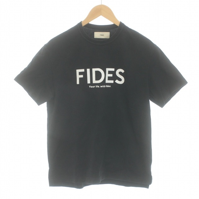 フィデス Tシャツ カットソー 半袖 ビッグロゴ S 黒 ブラック /OT3