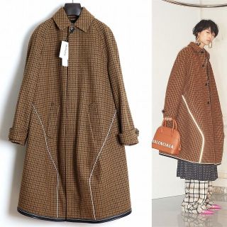 バレンシアガ(Balenciaga)のBALENCIAGA 18AW 国内正規品 ウール ツイード ステンカラーコート(ロングコート)