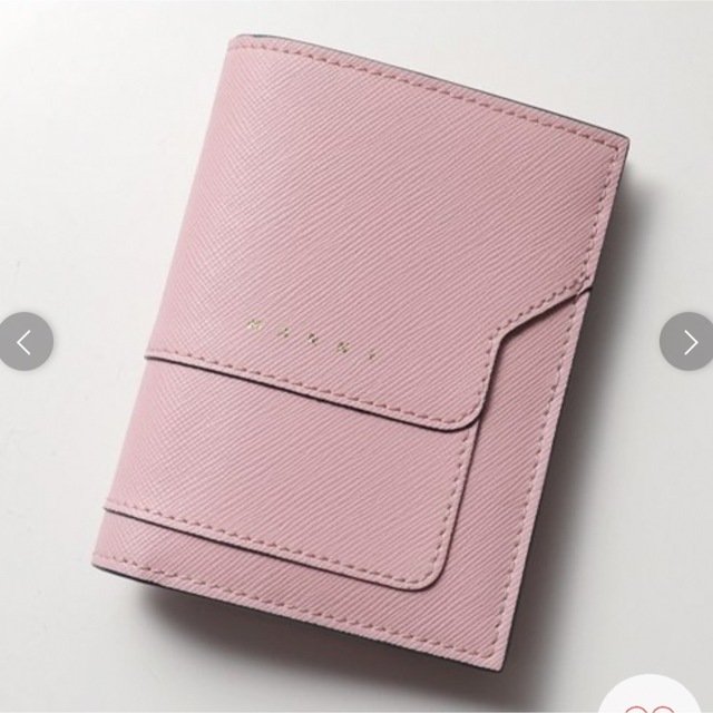 箱無し【MARNI】ピンク 二つ折り 財布 レザー