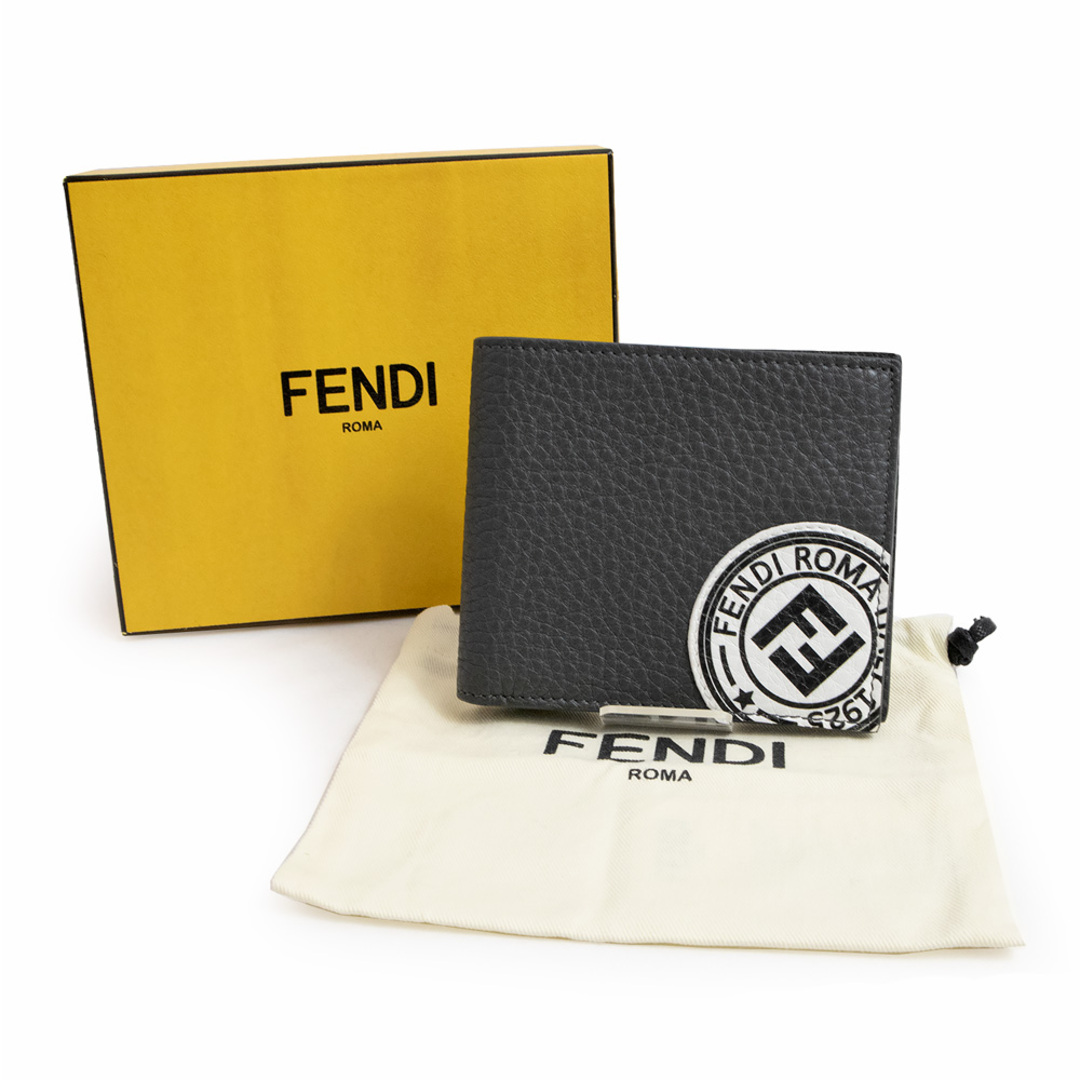 ☆未使用品☆FENDI スタンプロゴ 二つ折り長財布 グレー | www