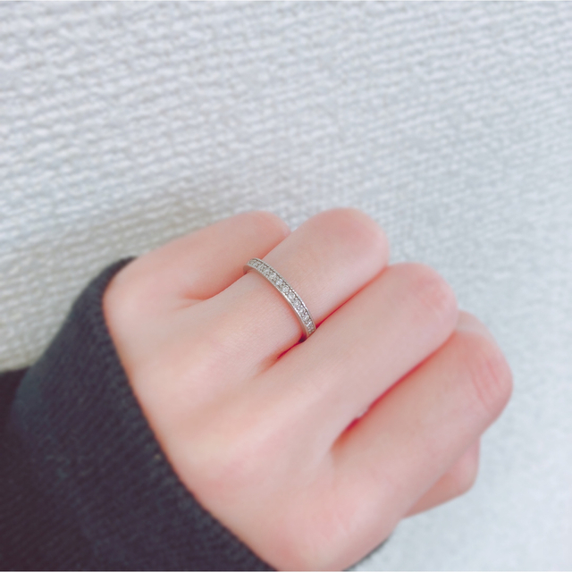 ★Pt900 天然ダイヤモンド 0.17ct リング 2.8g 7号 華奢 レディースのアクセサリー(リング(指輪))の商品写真