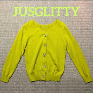 ジャスグリッティー(JUSGLITTY)のジャスグリッティー　前後2WAYビジューボタンカーディガン(カーディガン)