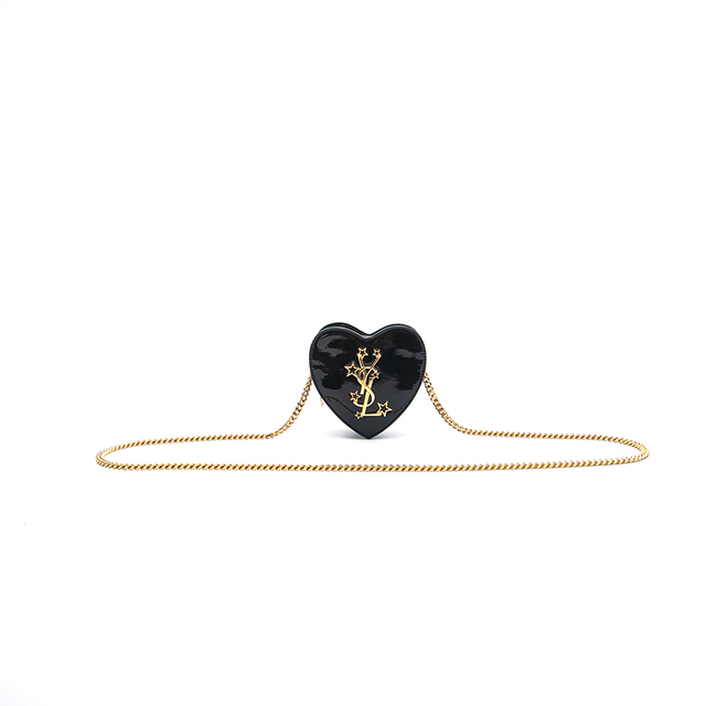 最新作 Saint Laurent ショルダーバッグ パテントレザー ロゴ ハート