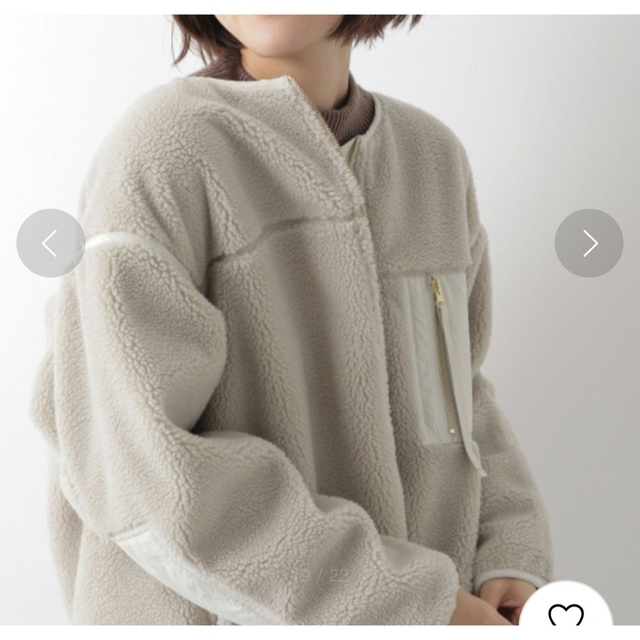レプシィム ノーカラーボアジャケット コート-me.com.kw