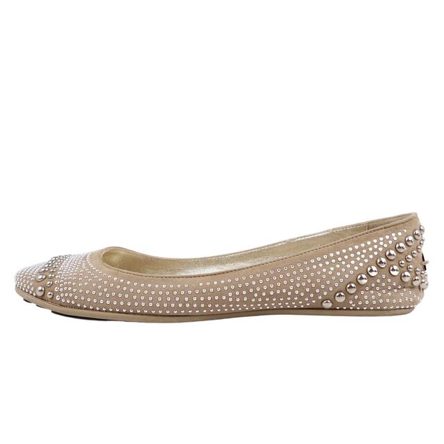 JIMMY CHOO(ジミーチュウ)のジミーチュウ JIMMY CHOO パンプス スタッズ スウェード フラット シューズ レディース 靴 36.5(23.5cm相当) ベージュ レディースの靴/シューズ(ハイヒール/パンプス)の商品写真