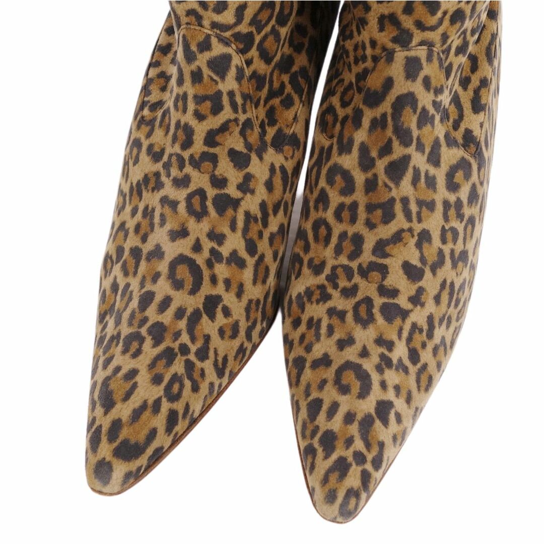 MANOLO BLAHNIK(マノロブラニク)の美品 マノロ・ブラニク Manolo Blahnik ブーツ スウェード ロングブーツ レオパード レディース ヒール シューズ 靴 38(25cm相当) ブラウン レディースの靴/シューズ(ブーツ)の商品写真