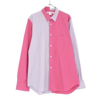 コムデギャルソン(COMME des GARCONS)のコムデギャルソン COMME des GAR?ONS SHIRT シャツ ロングスリーブ バイカラー 無地 コットン トップス メンズ M グレー/ピンク(シャツ)