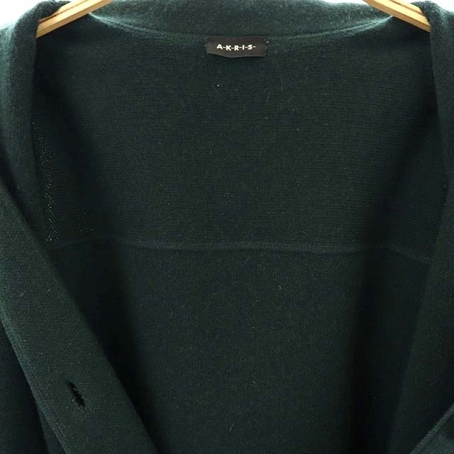 AKRIS(アクリス)のアクリス ニット コート ジャケット カシミヤ ミドル丈 フード付き 6 緑 レディースのジャケット/アウター(その他)の商品写真