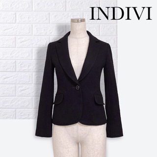 インディヴィ(INDIVI)のINDIVI インディヴィ　羊毛　テーラード ジャケット コート(テーラードジャケット)