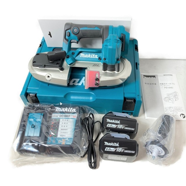 Makita(マキタ)の＊＊MAKITA マキタ 18V 充電式ポータブルバンドソー （バッテリ2個・充電器・ケース付） PB184DRGX ブルー インテリア/住まい/日用品のインテリア/住まい/日用品 その他(その他)の商品写真